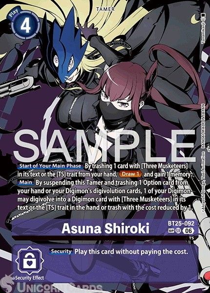 BT25-092 Asuna Shiroki : Super Rare Special Rare Digimon Card : BT25: Dual Revol