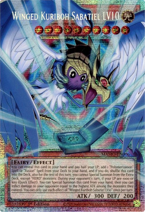 MAMO-EN006 Winged Kuriboh Sabatiel LV10 Extended Art Overframe : Starlight Rare