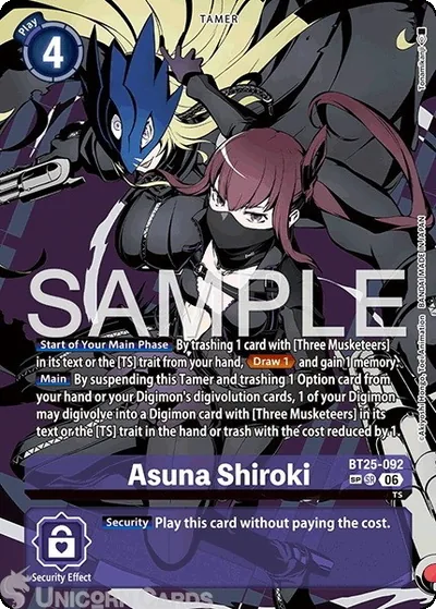 BT25-092 Asuna Shiroki : Super Rare Special Rare Digimon Card : BT25: Dual Revol
